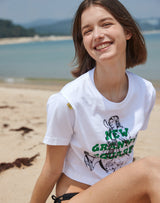 グランマ プリント クロップ Tシャツ / GRANDMA PRINTED CROP T-SHIRT GREEN