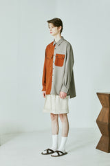 HALF & HALF SOLID POCKET SHIRT (6538808819830)