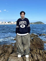ウォッシングトーンVネックニットウェア/Washington V-neck Knitwear