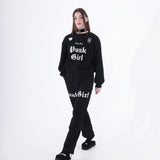 パンクガールスウェットシャツ/0 8 punk girl sweatshirt - BLACK