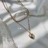  Modern Heart Rhinestone Layered Necklace - Gold Color (VIVIZ Sinb, Oh My Girl YooA, STAYC Seeun Necklace)
