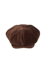 VELVET NEWSBOY CAP / BROWN