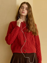 CABLE WOOL CARDIGAN