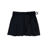 Tie pleated skirt