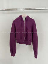 4color cropped napping hood zip-up