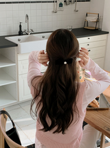ベルベットリボンパールヘアタイ