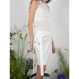 リネンホルターニットトップ / LINEN HALTER KNIT TOP - WHITE