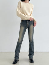 ソフトリップラインニット/Soft lip line knit (5color)