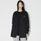 Solid Overfit Long sleeve shirt [BLACK] (6618543161462)