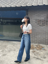 Side line over denim