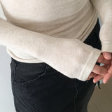 [Wool 10/5color ] テスウールウォームアップベーシックインナースリムポーラー長袖Tシャツ