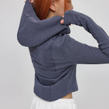 [MADE] Wafflerip Crop Hooded Long Sleeve T-shirt