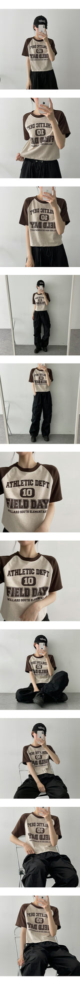 フィールドナグランクロップド半袖Tシャツ / Field Naglan Cropped Short Sleeve Tee