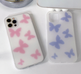パステルブラーピンクバタフライフォーンケース / Pastel Blur pink utterfly Phone Case