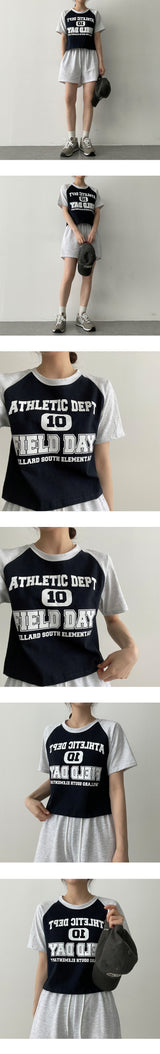 フィールドナグランクロップド半袖Tシャツ / Field Naglan Cropped Short Sleeve Tee