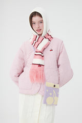チェリーストライプマフラー／CHERRY STRIPE MUFFLER [PINK]