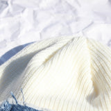 denim patchwork watch cap (white)