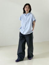 Dull bizo pintuck wide pants