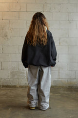 ロゴコットンスーパーワイドパンツ / BSR2223FWPT004 LOGO COTTON SUPER WIDE PANTS CEMENT GRAY