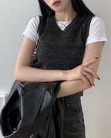 トミー Vネック クロップ ニット ベスト