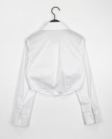 シアニングクロップシャツ/Shirring Crop Shirt (4color)
