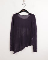 Tito diagonal pleated two-tone long sleeve knit