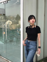 Side line over denim