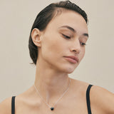 Crystal Heart Necklace (Black)