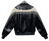 (UNISEX) ライニング配色キルティングレザージャケット