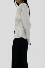 スリムボタンシャツ/Slim button shirt (2color)