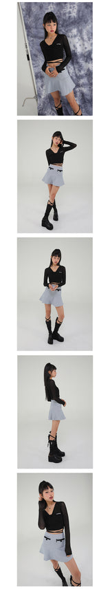 LACE LONG SOCKS(BLACK) (6594387542134)