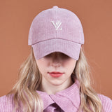 3D Monogram pigment Washing Corduroy Over Fit Ball Cap Pink