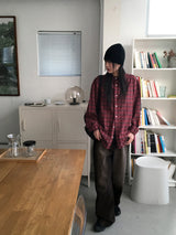 [UNISEX] ディッキーズビンテージチェックブラッシュドアウター長袖シャツ