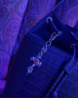 ピアスクロススネークキーチェーン / Pierced cross snake keychain