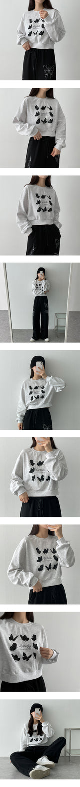 バタフライバンクロップドスウェットシャツ/Butterfly Van Cropped Sweatshirt
