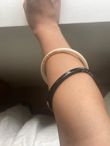 ロゴバングルブレスレット / bitte schon logo bangle bracelet (2 colors set)