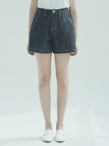 リネンデニムショート / W1011 LINEN DENIM SHORT_DEEP BLUE