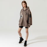 フリンジパッチジップアップフーディ / FRINGE PATCH ZIP UP HOODIE