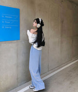[BELLIDE MADE] ソフトベルベットスウェットワイドパンツ