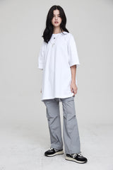 mii ロゴオーバーサイズTシャツ / mii LOGO OVERSIZED T-SHIRT WHITE