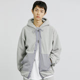 ミリタリーグムカフリースフード付き2WAYパーカー / MILITARY GUMKA FLEECE HOODED 2WAY ZIP-UP L/GREY