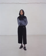 HOUNDS-TOOTH VELVET TURTLE-NECK TEE (Charcoal) / ハウンドトゥースベルベットタートルネックTシャツ