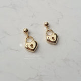  Gold Heart Lock Earring (Ive Yujin, Ive Rei, Billlie Sheon Earring)