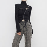 Seri's zip-turtleneck knitwear