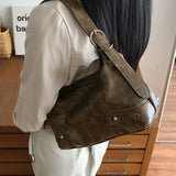Nuba Vintage Washed Hobo Cross Shoulder Bag
