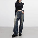 Keevy Button Wide Denim Pants