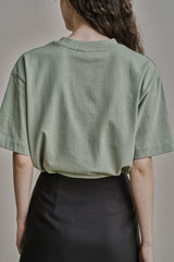 オーバーサイズロゴ刺繍Tシャツ/OVERSIZED LOGO EMBROIDERED T-SHIRT_GREEN