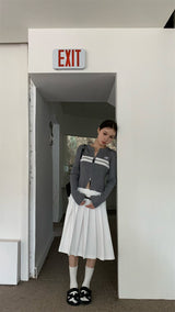 double zip knit cardigan