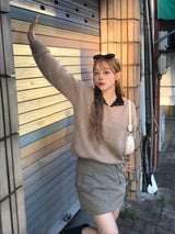 アブリルルーズフィットⅤ-ネックニット