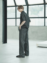 リネンワイドデニムパンツ / M204 LINEN WIDE DENIM PANTS_BLACK